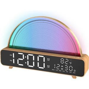 Sunrise Alarm Clock Wake Up Light for Kids, Bedrooms, Digital Sunlight Alarm Clock Dawn Simulator with Touch Night Light, 13 Soothing Sounds, Snooze Timer, Dual Alarms, Sunrise Simulation (Without APP control)