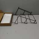 3-Tier Melamine Serving Tray Set, 11.5" x 5.6" Platters for Serving Food, White Reusable Trays with Black Metal Display Stand for Cupcakes, Sevring Food, Dessert, Fruit, Cookie, Black