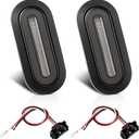 6 Inch Oval LED Trailer Tail Lights, 114 LEDs Smoked Lens Red Stop Turn Signal Running Brake Lights Waterproof 12V-24V Universal Tail Lights for Trailer Truck RV Van UTV (2 Pack)