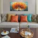 Zoyotago Large Canvas Wall Art Orange Yellow Tree Picture Modern Canvas Prints Ready to Hang for Bedroom Living Room Size 20x40, 20"L x 40"W, orange yellow tree