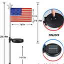 10 Pack Solar American Flag Lights Outdoor, 4th of July Decorations Outdoor, Waterproof Solar Flag Patriotic Lights for Yard, Garden, Pathway, Independence Day, 250th Anniversary (Red White and Blue)