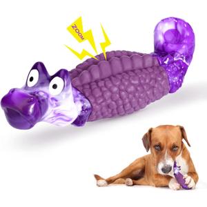 HGB Tough Dog Chew Toys for Aggressive Chewers, Squeaky Indestructible Dog Toy for Large Dogs to Keep Them Busy & Reduce Boredom for Small, Medium, Large Breed, Bacon Flavor