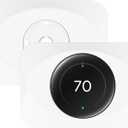 Wall Plate Cover Compatible with Google Nest Learning Thermostat (4th Gen), Practical Trim Kit for Nest Learning Thermostat 4, Snap fit Design (White, 2 Packs)