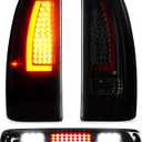 Tail Light + 3rd Brake Cargo Lamp for Chevy Silverado 1500 2500 99-02, 1500HD 2500HD 01-02, GMC Sierra 1500 2500 99-03, Sierra 1500HD 2500HD 01-03, Third High Mount Stop Light Rear LED Taillight