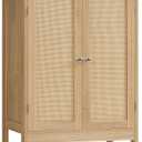 Iwell Storage Cabinet, Rattan Cabinet with Adjustable Shelf, for Living Room, Entryway, Kitchen, Home Office, Nature, 11.8"D x 23.6"W x 31.5"H