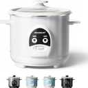 3-Cup Uncooked Rice Cooker Small & Food Steamer - Ceramic Coating Non-Toxic Inner Pot, One-Touch Multifunction for Rice/Saut/Yogurt, Dishwasher Safe, 1-3 People Size, White