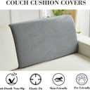 Couch Cushion Covers Sofa Covers Couch Covers for Sofa Pet Friendly Universal Sofa Covers Washable Stretch Slipcovers for Sectional Sofa (Texture Gray,Back Cover L)