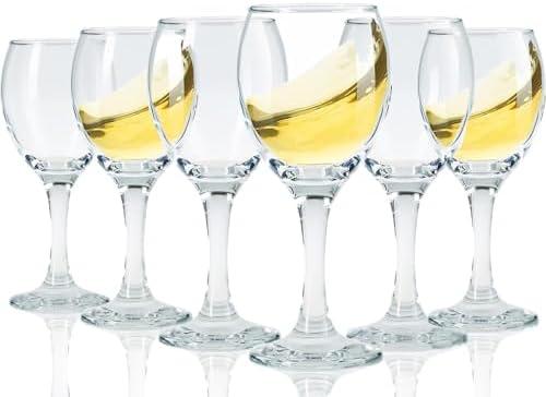 Small Wine Glasses Cordial Glasses With Stem | Limoncello Glasses Set of 6 | Port Wine Glasses 4.5 oz | 150 Ml