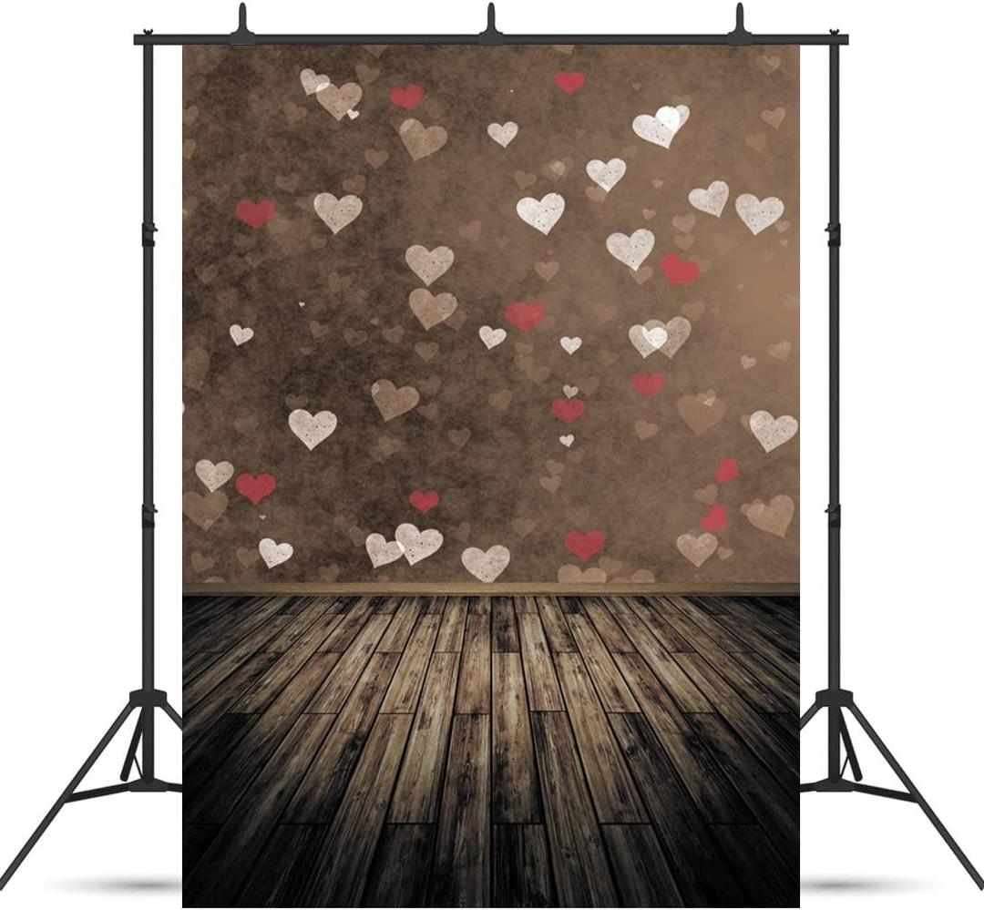 WOLADA 5x7FT Valentine's Photography Backdrop 10876 (Brown)