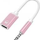 Pink Headphone Jack Adapter, 3.5mm Male to TypeC Female Audio Cable Cord, USB C to Aux Audio Dongle Cable Cord, Compatible with MP3 CD Players, Laptops, Tablets, Smartphone, Headphone Adapters