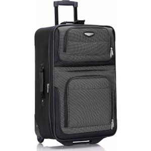 Travel Select Amsterdam Softside Expandable Luggage with Rolling Wheels, Gray, 25-Inch Medium