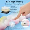 Cloud Wrist Rest for Computer Keyboard Arm Wrist Rest with Non-Slip Base Extended Wrist Rest Ergonomic Memory Foam for Keyboard and Mouse Typing Pain Relief, Office, Gaming, Computer