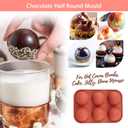 2 x 4-Pack Silicone Hot Chocolate Bomb Molds  Hemispherical Baking Trays for Ice Cream, Soap & Candy | BPA-Free, Non-Stick & Dishwasher Safe (-40C to 230C)