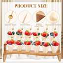 Queekay 100 Disposable Wood Cones for Food with 2 Pcs 12 Holes Charcuterie Cones Holder Stand Ice Cream Cone Display Stand 100 Fancy Toothpicks for Appetizers Catered Events Wedding Buffets Parties