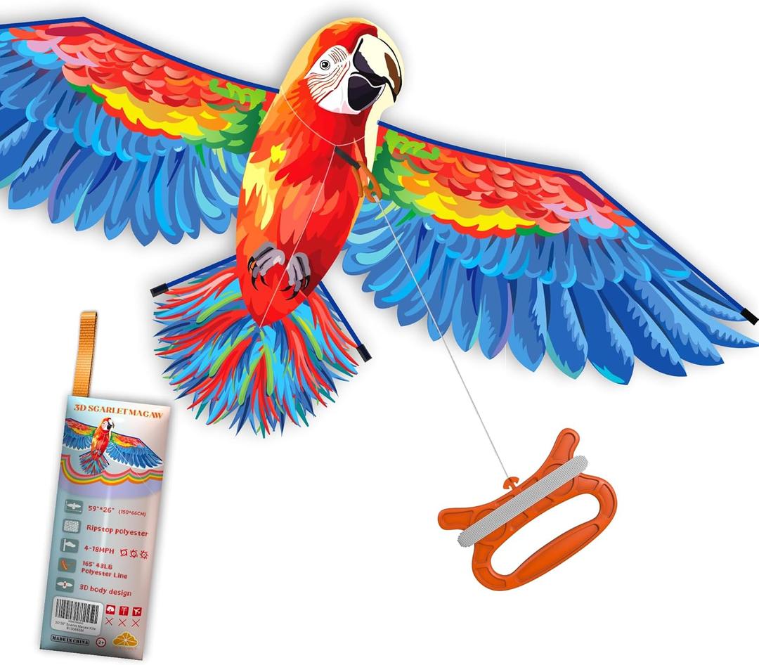 ORGCLDKT- 3D Lifelike Style Bird/Eagle Kite, Super Easy to Fly with, Ideal for Kids, Adults, Girls, Boys. Kites for The Beach, Grassland, Hiking (59")
