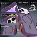 Magnetic for iPhone 17 Pro Max Case, (Compatible with Magsafe) Curly Wavy Frame Hard Translucent Matte Clear Back Cover for Women Men TPU Bumper Shockproof Phone Case (Purple)