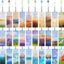 Epakh 30 Pieces Bookmarks Christian with Cross Pendants Bible Verse Scripture Religious Book Mark with Inspirational Quotes Christmas Church Gifts Sunday School Supplies for Teens Adult(Warm Pattern)