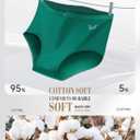 PULIOU Women's High Waisted Cotton Underwear Stretch Briefs Full Coverage Soft Breathable Panties 5 Pack (M)