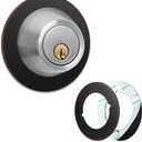 Door Knob/Deadbolt Backplate, Oil Rubbed Bronze, DoorKnob Decorative Ring Plates, Scar Plates for Door Lock, Door Hole Spacer (4pcs)