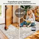 Washable Kitchen Rug Set of 3: Boho Non-slip Soft Stove Sink Mat Light Weight Stain Resistant Carpet for Dog Bowl Area Comfort Tile/Hardwood Floors Protection Mat for Entryway Foyer(2x3+2x4+2x5,Beige)