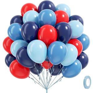 60pcs Red and Blue Balloons 12inch with Navy Slate Dusty Blue Red Balloons for Baby Shower Birthday Party Decorations
