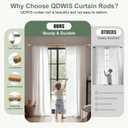 QDWIS Natural Wood Curtain Rods for Windows 48 to 84 inch Boho Decorative Handmade Wood Grain Drapery Rods with Leaf Finial 1" Adjustable Heavy Duty Curtain rod for Living Room Bedroom Kitchen