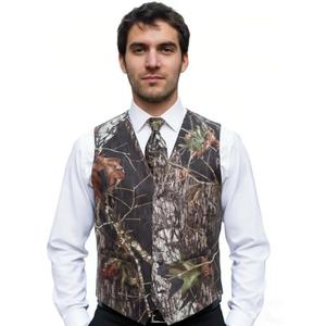 HBDesign Mens 2 Piece 4 Button Vests Outerwear Camouflage Color (Vest+Tie) 50R