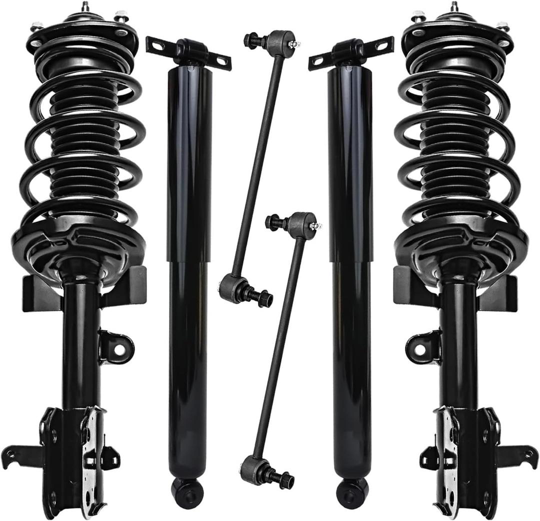 Detroit Axle - FWD Front 6pc Struts Kit for 13-17 Honda Odyssey, Struts with Coil Spring Sway Bars Rear Shock Absorbers 2013 2014 2015 2016 2017 Replacement Suspension