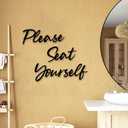 Please Seat Yourself Metal Wall Decor Farmhouse Bathroom Signs lease Seat Yourself Bath Sign Wall Hanging Decorations