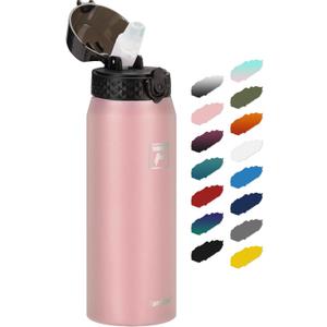 Fanhaw 24 oz Insulated Stainless Steel Water Bottle with Straw Lid, Leakproof & Anti-Dust Sports Bottle for Kids, Women & Men (Pink)