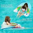 Jasonwell Pool Float with Canopy - Inflatable Pool Floaties Adult Floating Pool Chair Lounge Floats for Swimming Pool Water Chair Pool Lounger with Cup Holders Pool Toy Party Floaty for Adult