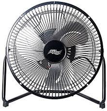 9 Inch 3-Speed Black Metal Floor Fan