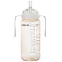 2 in 1 Baby Bottles n Straw Cup with Handle, Mombella Classic PPSU Baby Bottle & Sippy Cup, Toddler Water Bottle, Soft Silicone Fast Flow Nipple, BPA Free Transition Cup for 6 Months+, 10oz, Ivory