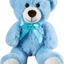 Teddy Bear Stuffed Animal, 12inch Teddy Bear Plush Toy, Birthday Valentine's Day Xmas Gifts for Kids Boys Girls Friends (B-Blue)
