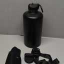 Coolflask Gallon Water Bottle Insulated with Straw&3 Lids, 128 oz Water Jug Large Stainless Steel Metal Vacuum Wide Mouth for Sports, Gym or Office, Non-BPA Keep Cold 48H Hot 24H, Magic Black