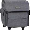 Everything Mary Serger Machine Rolling Storage Case, Heather - Carrying Bag For Overlock Machines - For Brother, Singer, & Juki Sergers - Organizer Tote For Sewing Thread & Supplies (Heather Grey)