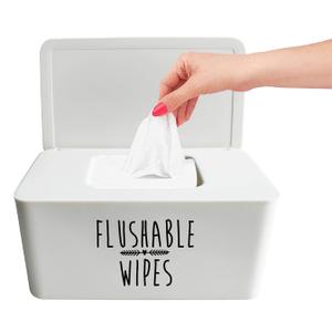 Moorfowl Baby Wipes Dispenser for Bathroom, Upgrade Size(8.2L x 4.9W x 3.9H inches), Flushable Toilet Wipes Holder Container for Restroom