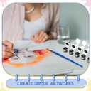 Nuanchu 280 Pcs Winter Mini Acrylic Paint Set Black and White Acrylic Paint Strip Bulk 20 Flat Brushes 20 Pointed Brushes for Party Neutral Basic Color Christmas Snowflake Snowman Painting Kit