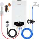Tankless Water Heater Propane,2.64GPM 10L Outdoor Portable water heater,with 2 GPM Water Pump, Instant Propane water heater with Digital Display Multi-Protection for Camping Trips