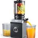 Cold Press Juicer, ORMEO HOME Masticating Juicer Machines with 5.0"Large Feed Chute Fit Whole Vegetables & Fruits, with Pulp Seperation, 99.6% Juice Purity, Quiet Motor, Easy to Clean, BPA Free