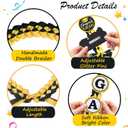 Graduation Leis 2026 and Cords, Grad Money Leis with 8 Grad Glitter Patches for Graduation Party Decorations (Black & Gold)