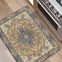 DEXI Kitchen Mats for Floor Cushioned, 23x35 Wide Runner Rug Non Slip, Waterproof Soft Comfort Standing Padded Anti Fatigue Decorative, Brown Beige