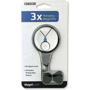 Carson MagniLook 3x Pendant Magnifier with 6x Spot Lens & Neck Cord (LK-10)