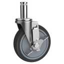 RILIDRI 4-Inch Caster for Wire Shelving Racks, Heavy Duty Scaffolding Wheel with Brake, Set of 4 Metro Shelving Replacement Wheels(.864" x 2-3/16")