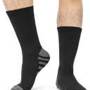 JOYNE 8 Pairs Mens Crew Work Cushion Socks Long Athletic Running Socks Workout Breathable Socks (Black)