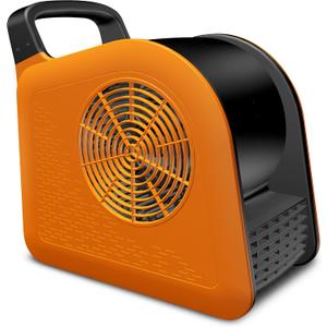 Air Mover Blower Fan for Drying Cooling and Ventilating, High Velocity Fan for Home Garage Workshop and Job Site Use, Portable Floor Fan with 185° Rotation, 3 Speeds, 2 AC Outlets, Orange
