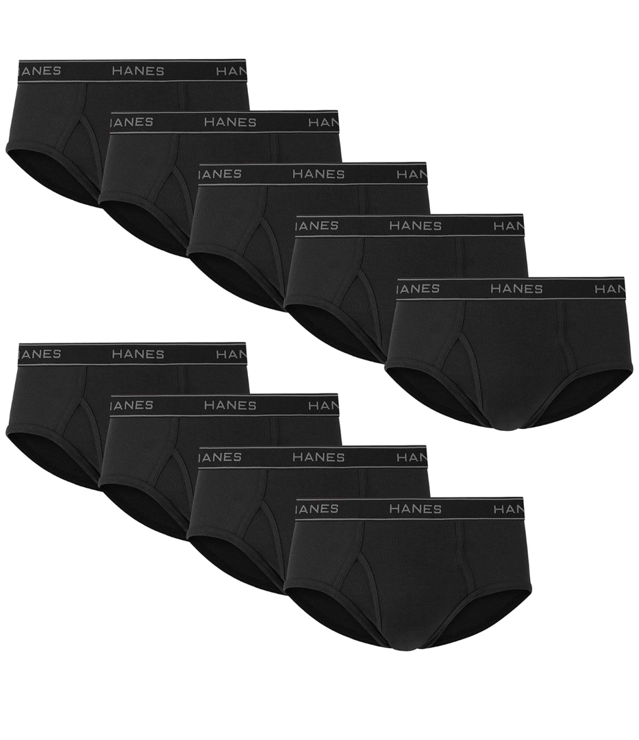 Hanes Pack, Cool & Breathable Cotton, Moisture-Wicking Underwear, Men's Briefs Set of 9 Size, L