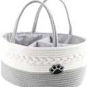 Geyecete pet supply organizer Pet Grooming Tote Dog Grooming Supplies Organizer,Cotton Rope pet Handheld Basket dog Diaper Storage Basket Handbag