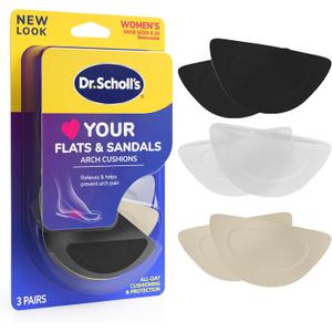 Dr. Scholl's Love Your FLATS & SANDALS Arch Cushions Women Size 6-10, 3 Pair (3 Pair (Pack of 1))