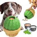 Interactive Dog Toys, Frozen Treat Dispensing for Aggressive Chewers, Indestructible Nylon Chew Toy, Slow Puzzle Feeder for Healthy Eating, for Small Medium Large Breed to Keep Them Busy, Green